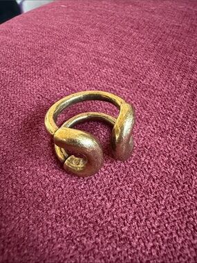 Giles & Brother Gold-Tone Sculptural Open Ring, size 7/8
